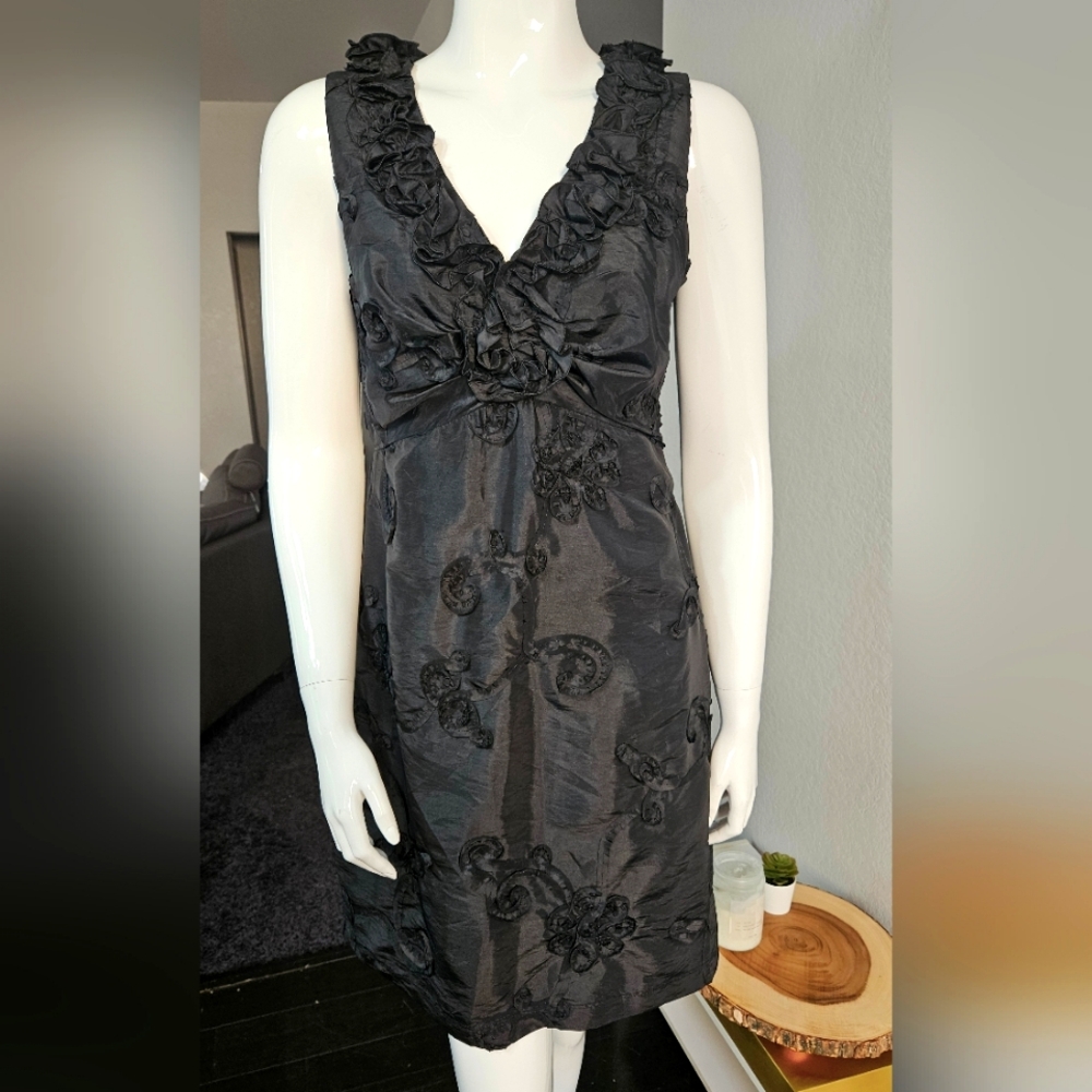 Beautiful Floral Silky Party Dress.